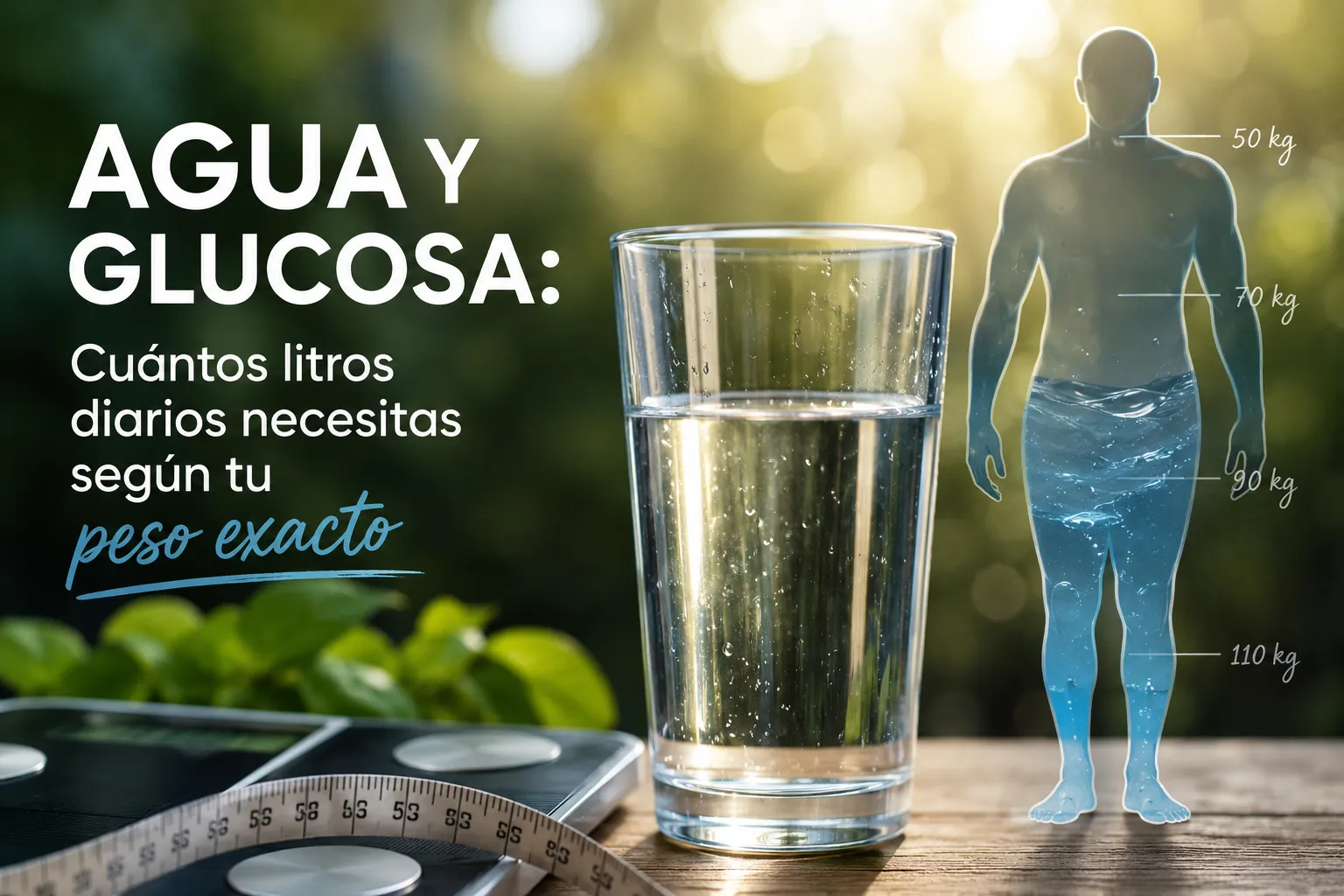 Agua y glucosa: Cuántos litros diarios necesitas según tu peso exacto