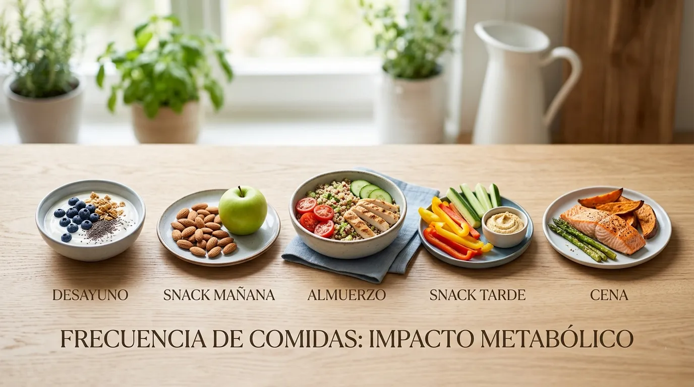 Frecuencia de comidas: El impacto metabólico real de comer 5 veces al día