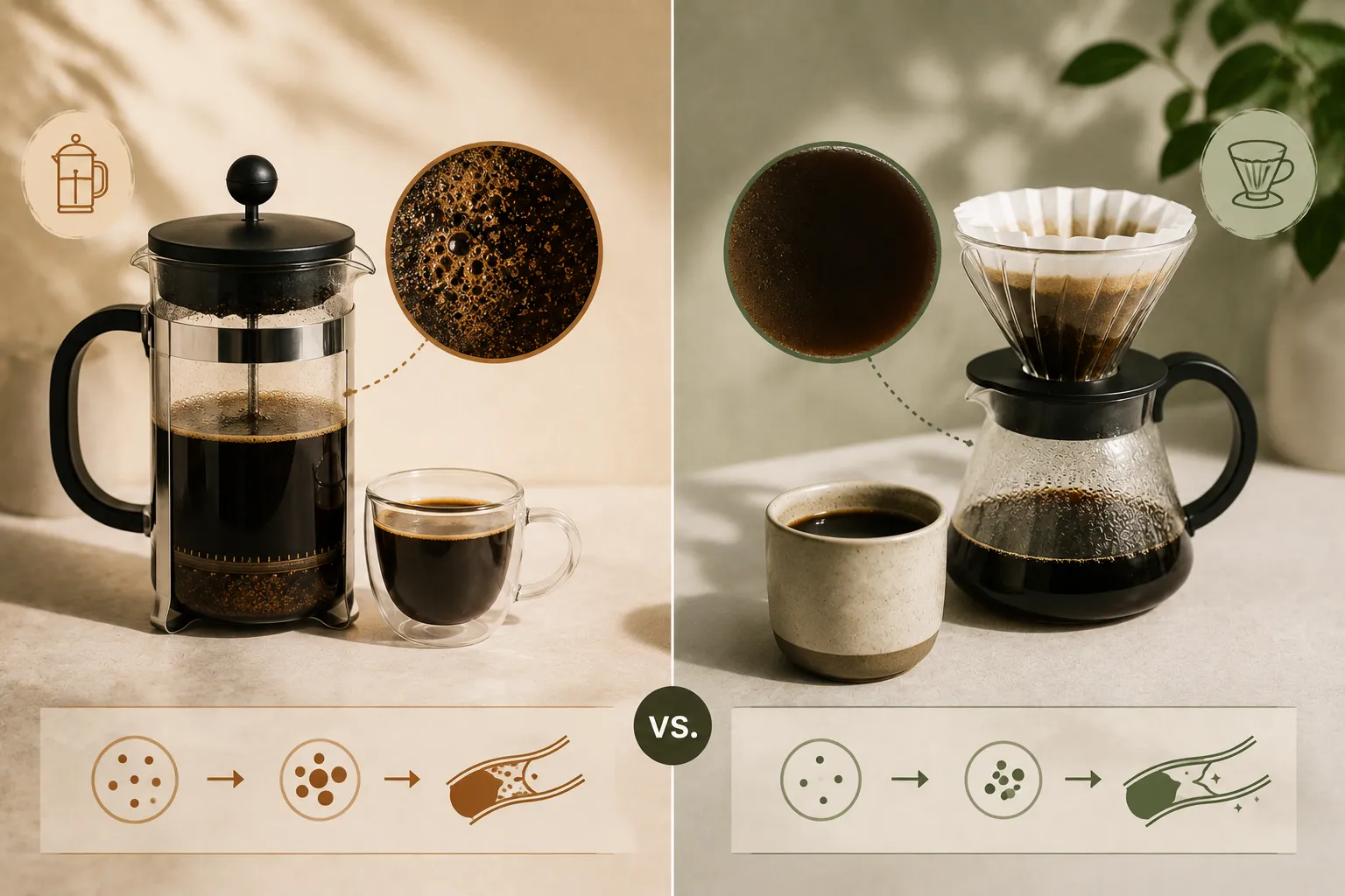 ¿El café sube el colesterol? La diferencia entre la prensa francesa y el filtro