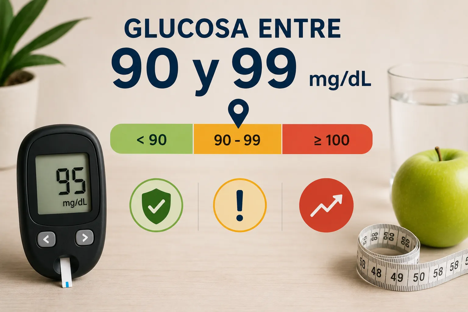 Glucosa entre 90 y 99 mg/dL: qué significa estar cerca del límite