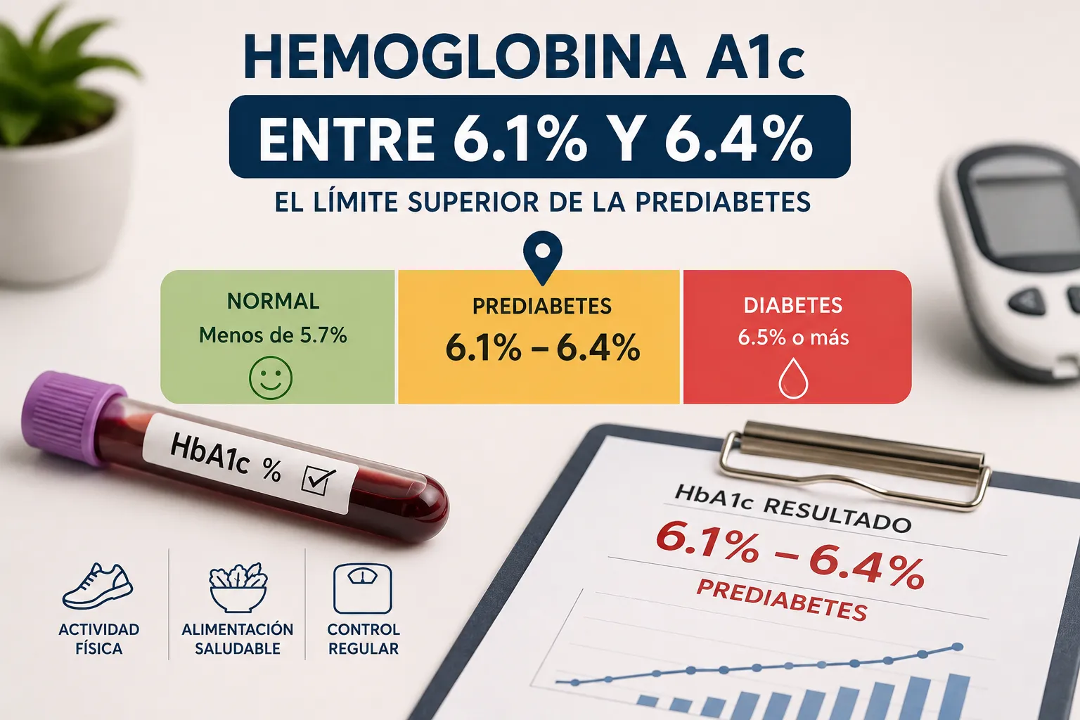 Hemoglobina A1c entre 6.1% y 6.4%: el límite superior de la prediabetes