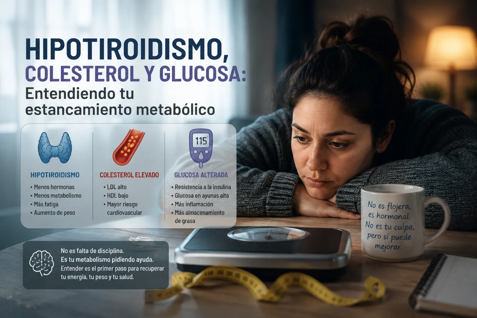 Hipotiroidismo, colesterol y glucosa: Entendiendo tu estancamiento metabólico