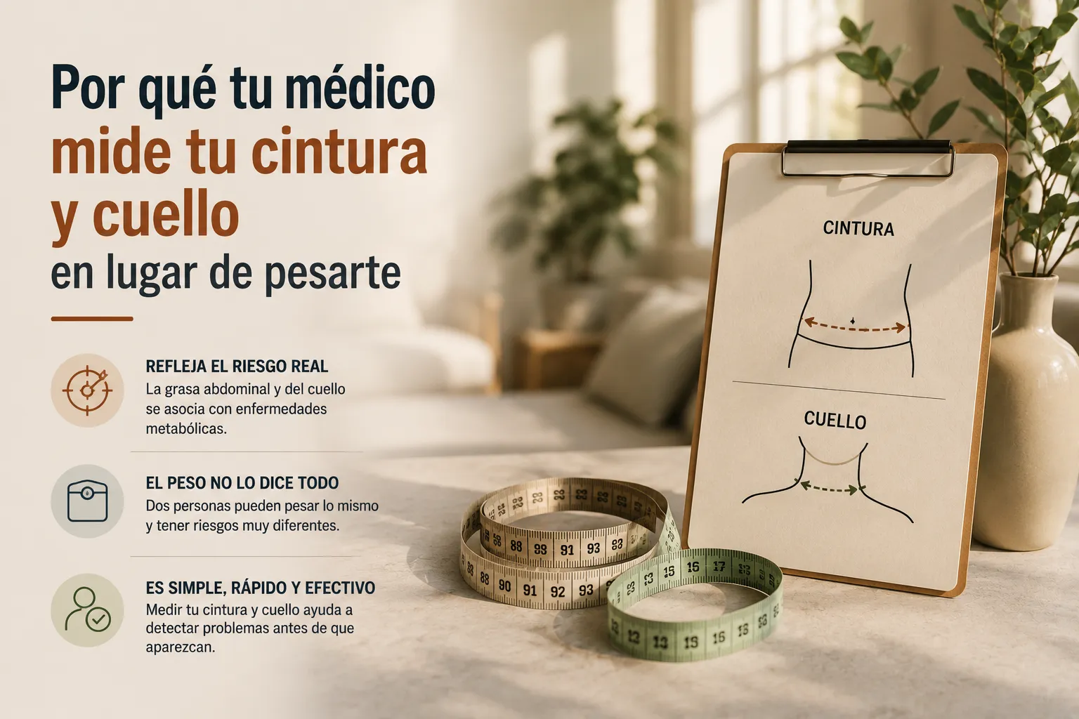 Por qué tu médico mide tu cintura y cuello en lugar de pesarte