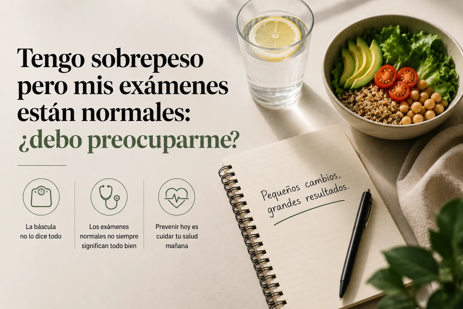 Tengo sobrepeso pero mis exámenes están normales: ¿debo preocuparme?