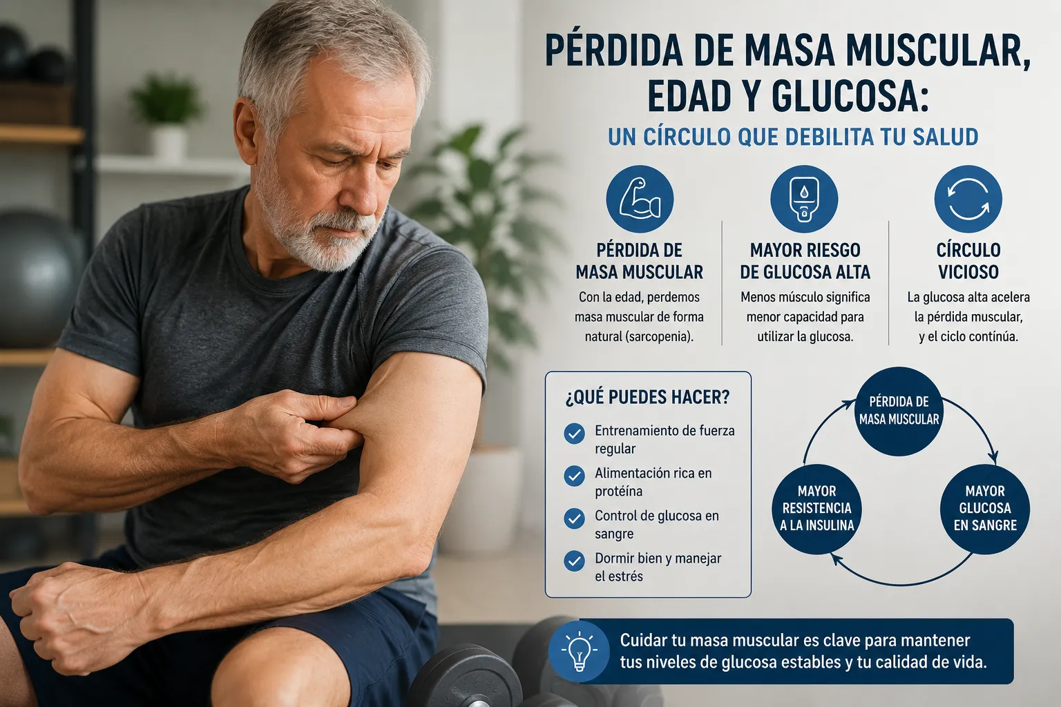 Pérdida de masa muscular después de los 40: el freno invisible de tu metabolismo