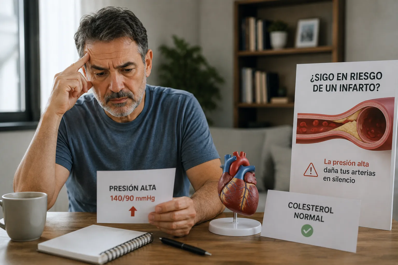 Tengo presión alta pero colesterol normal: ¿Sigo en riesgo de un infarto?