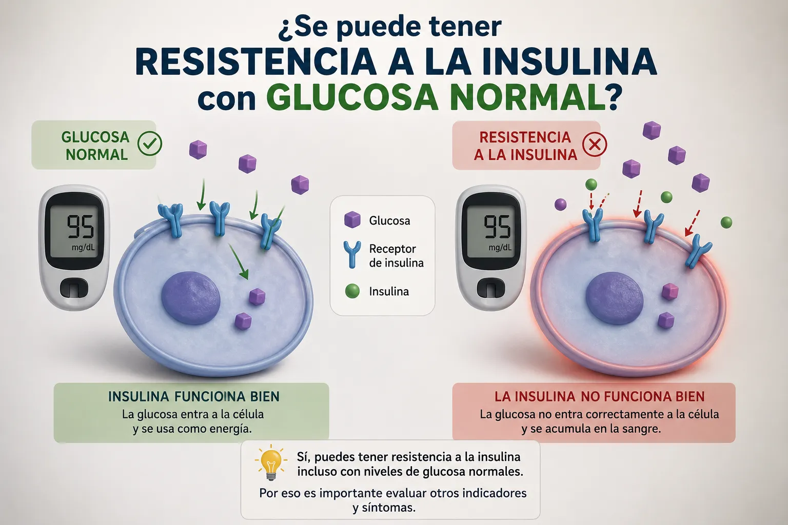 ¿Se puede tener resistencia a la insulina con glucosa normal?